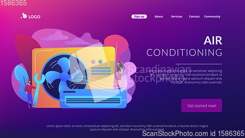 Image of Air conditioning concept landing page.