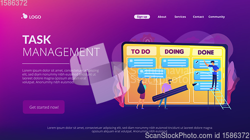 Image of Task management concept landing page.