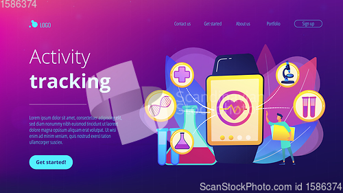 Image of Smartwatch health tracker concept landing page.
