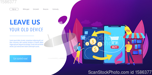 Image of Mobile device trade-in concept landing page.