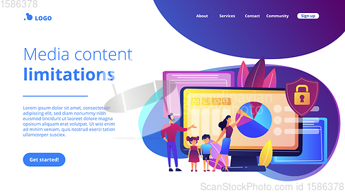 Image of Parental control software concept landing page.