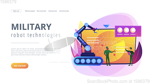 Image of Military robotics concept landing page.