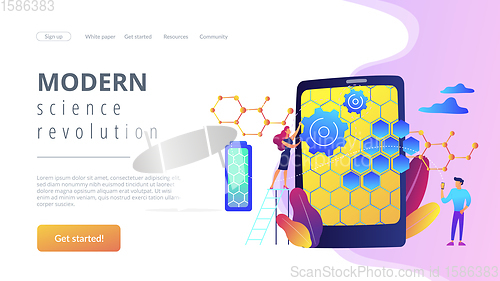 Image of Graphene technologies concept landing page.