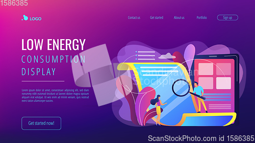 Image of Electronic paper concept landing page.