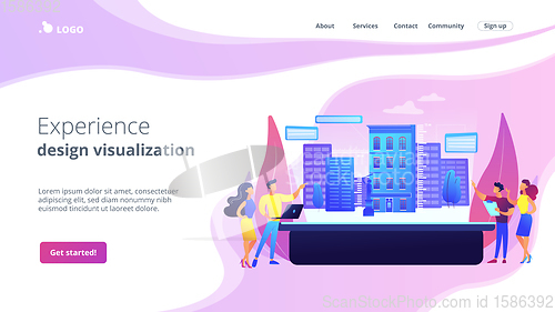 Image of Interactive design visualization concept landing page