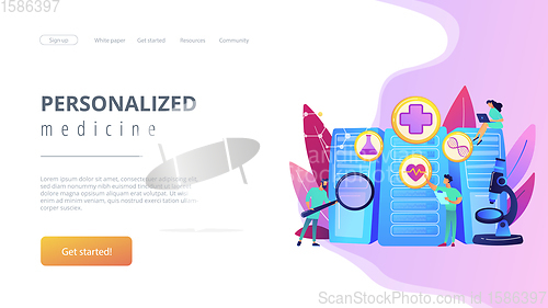 Image of Big data healthcare concept landing page.