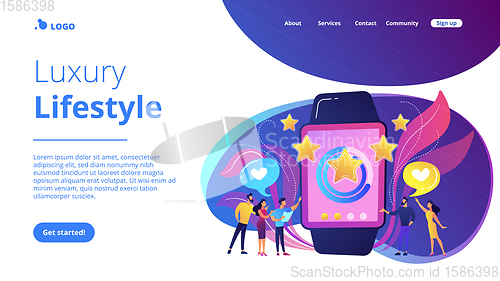 Image of Luxury smartwatch concept landing page.