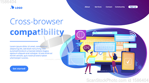 Image of Cross-browser compatibility concept landing page.