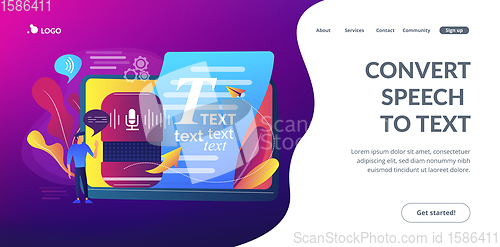 Image of Speech to text concept landing page