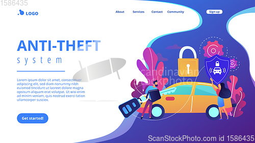 Image of Car alarm system concept landing page.