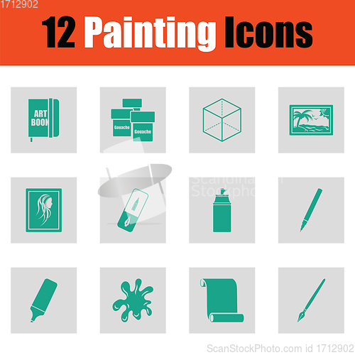 Image of Set of painting icons