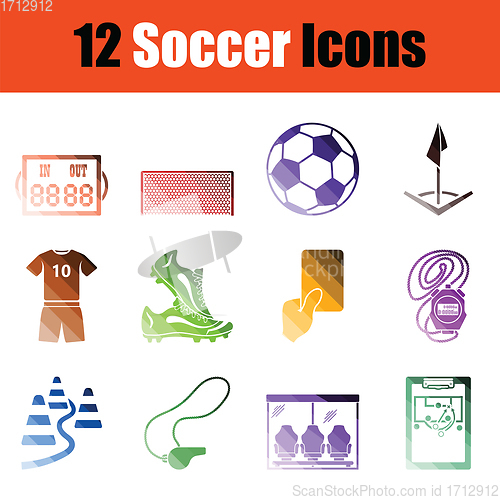 Image of Set of soccer icons