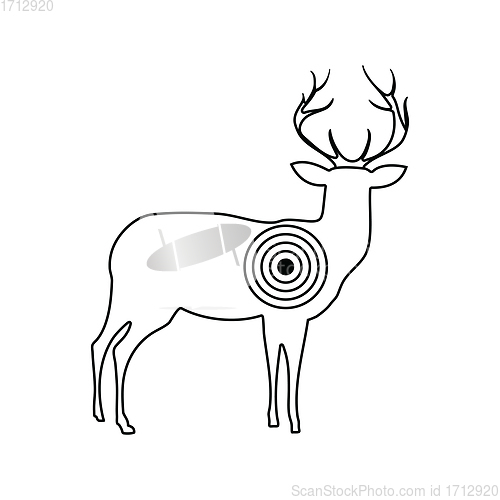 Image of Icon of deer silhouette with target 