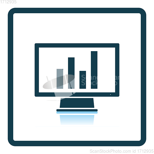 Image of Monitor with analytics diagram icon