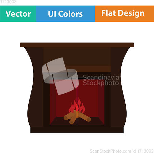 Image of Fireplace with doors icon