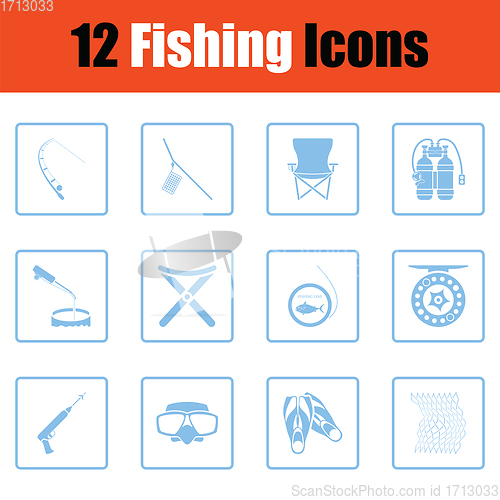 Image of Fishing icon set