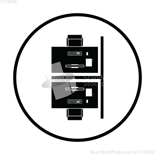 Image of Office table top view icon