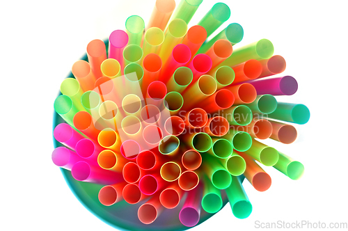 Image of colorful drinking straws background