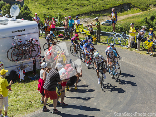 Image of Group of Cyclists on Col du Grand Colombier - Tour de France 201