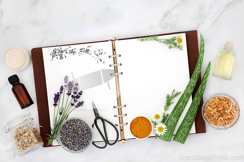 Image of Preparation of Skincare Treatments with Flowers and Herbs