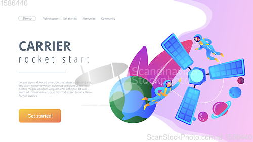 Image of Satellite launch concept landing page.
