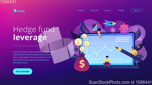 Image of Investment fund concept landing page.