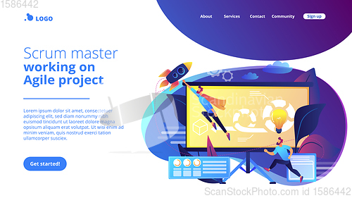 Image of Agile project managementconcept landing page.