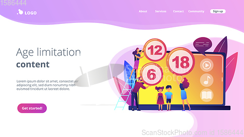 Image of Content rating system concept landing page.