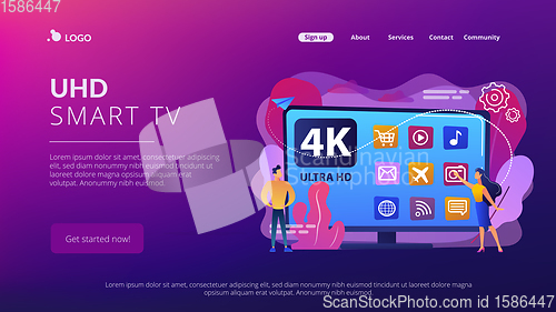 Image of UHD smart TV concept landing page.