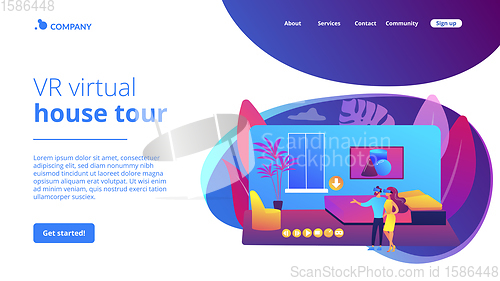 Image of Real estate virtual tour concept landing page
