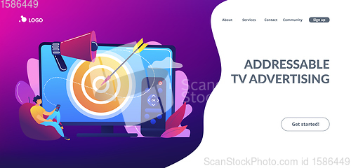 Image of Addressable TV advertising concept landing page.