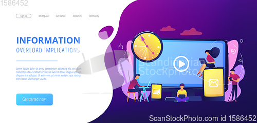 Image of Screen addiction concept landing page.