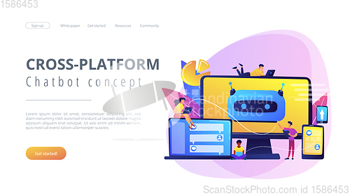 Image of Chatbot development platformconcept landing page.