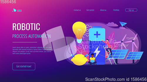 Image of Innovative battery technology concept landing page.
