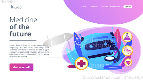 Image of AI use in healthcare concept landing page.