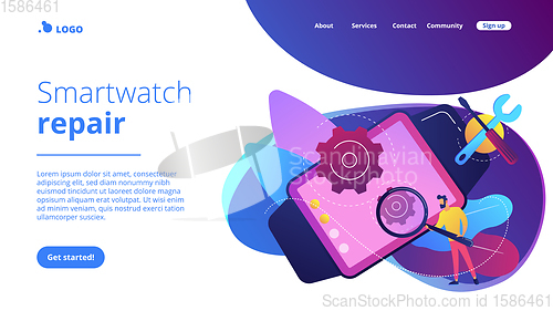 Image of Mobile device repair concept landing page.