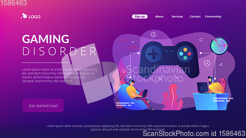 Image of Gaming disorder concept landing page.