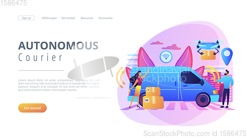 Image of Autonomous courier concept landing page.