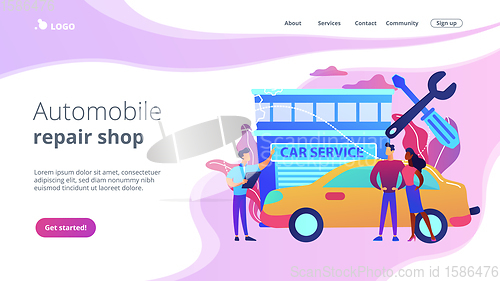 Image of Car service concept landing page.