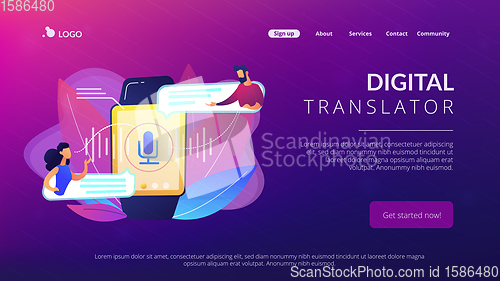 Image of Digital translator concept landing page.