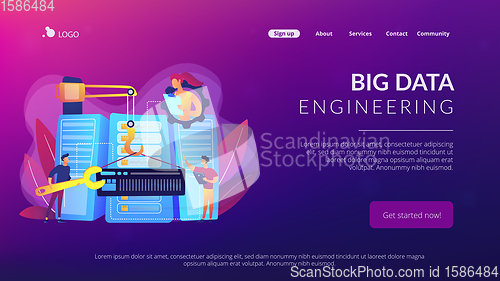 Image of Big data engineering concept landing page.