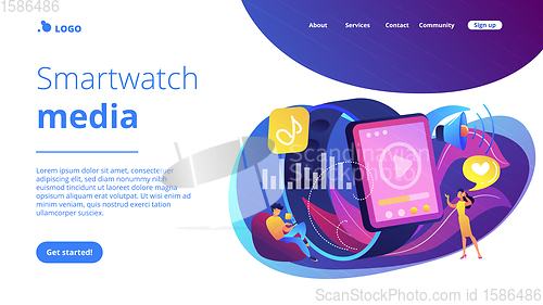 Image of Smartwatch player concept landing page.