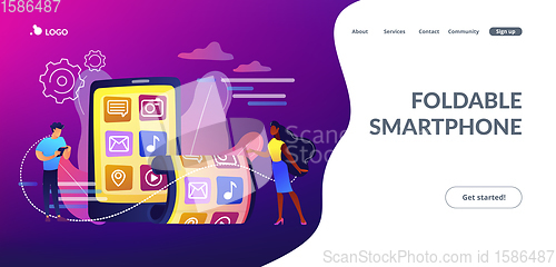 Image of Foldable smartphone concept landing page.