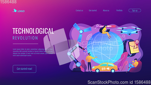 Image of Technological revolution concept landing page.