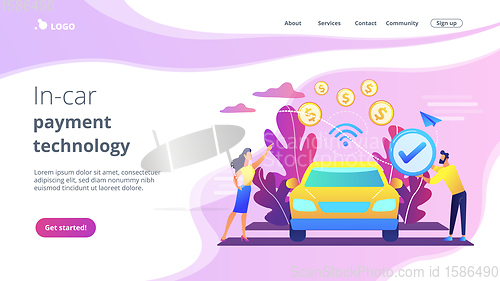 Image of In vehicle payments concept landing page.