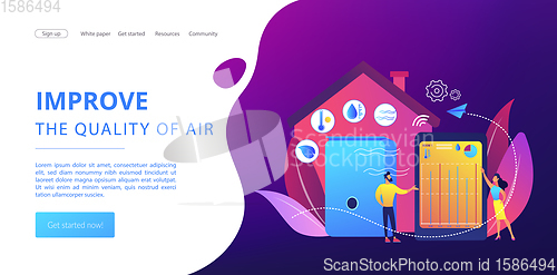 Image of Air quality monitor concept landing page