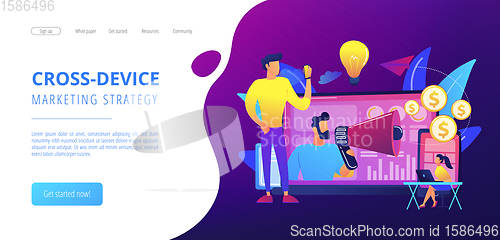Image of Cross-device marketing concept landing page.