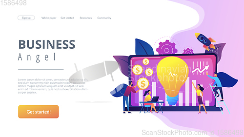 Image of Venture investment concept landing page.