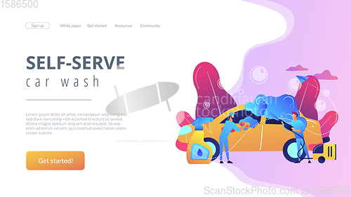 Image of Car wash service concept landing page.