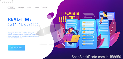 Image of Big data storage concept landing page.